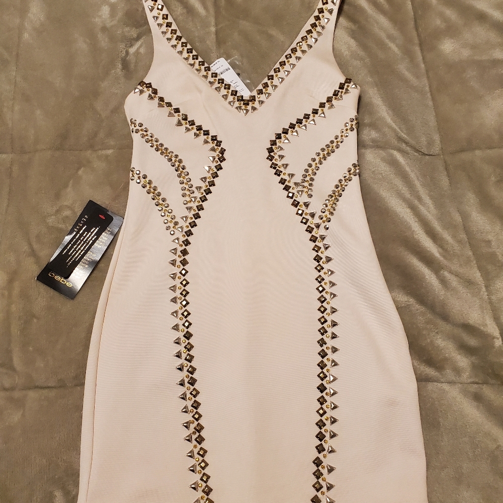 Women's Natural Multi-Stud Ponte Dress